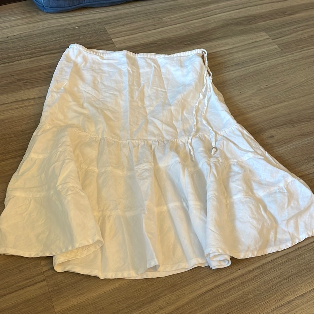 Gap Linen tiered skirt white 6